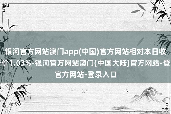 银河官方网站澳门app(中国)官方网站相对本日收盘价折价1.03%-银河官方网站澳门(中国大陆)官方网站-登录入口